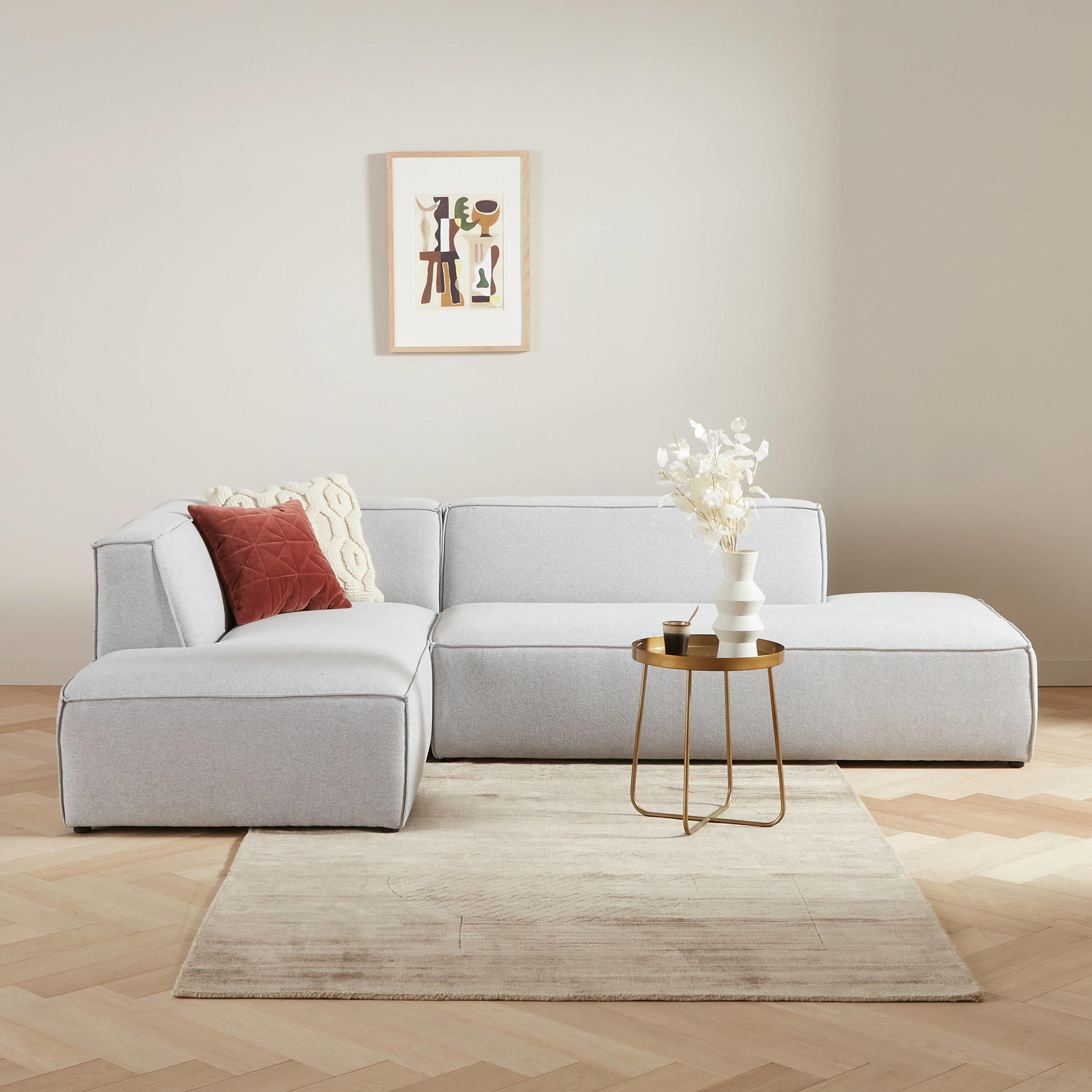 Alwan Premium Modern L-Shape Fabric Sofa