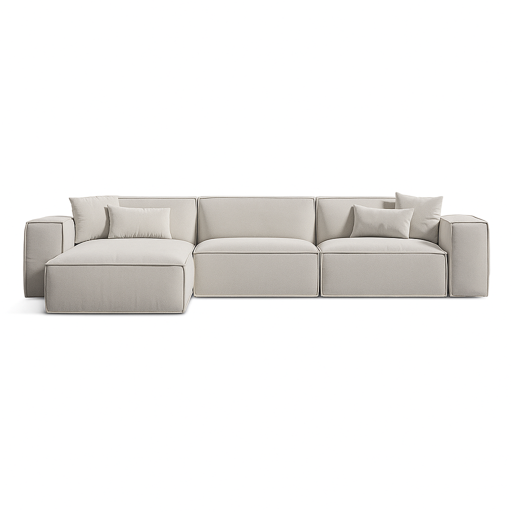 Alwan Premium Ivory Modular L-Shape Sofa