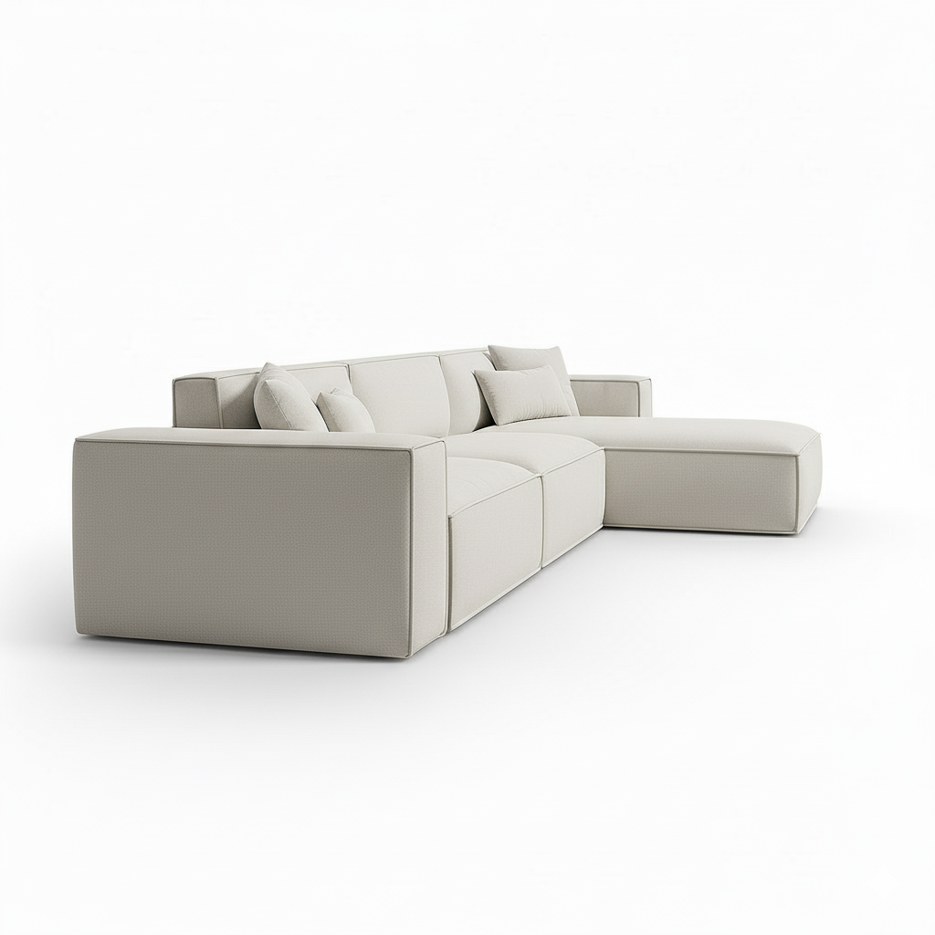 Alwan Premium Ivory Modular L-Shape Sofa