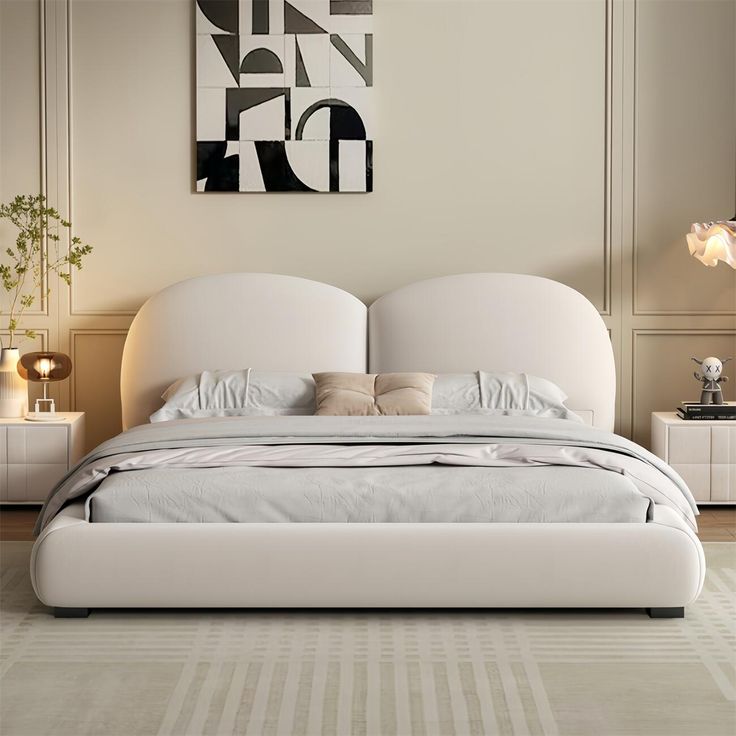 Cloud Curve Upholstered Bed