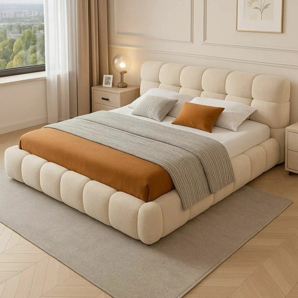 The CloudTuft Bouclé Upholstered Platform Bed Frame