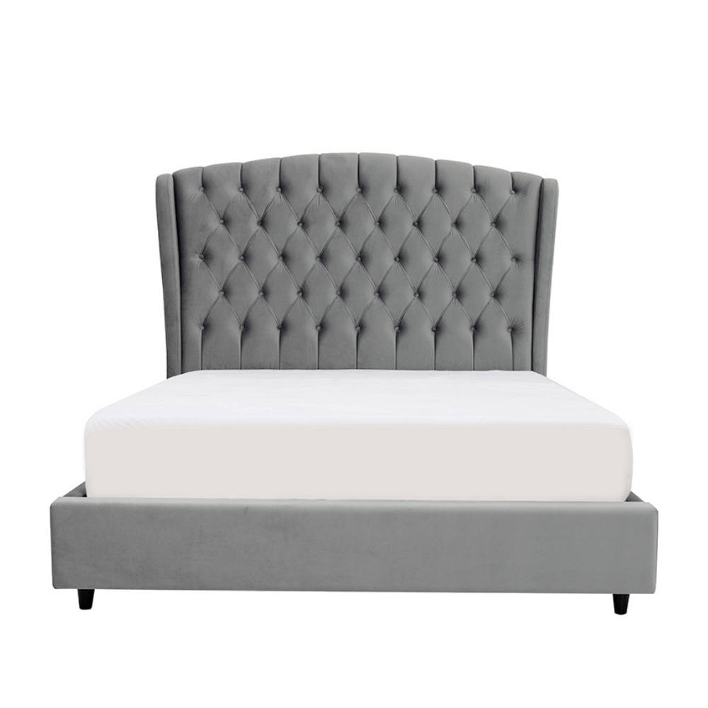The Aida Tufted Chesterfield Wingback Velvet Bed Frame