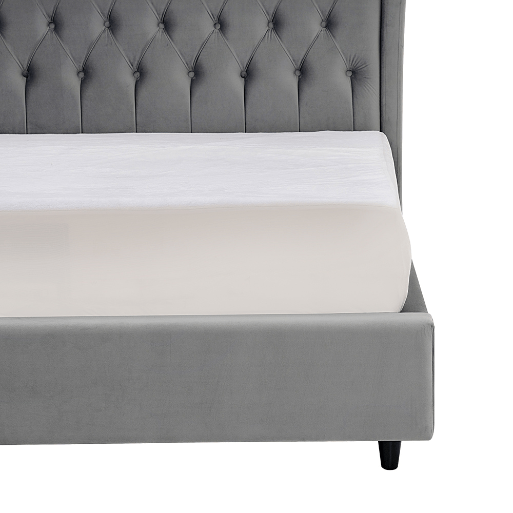 The Aida Tufted Chesterfield Wingback Velvet Bed Frame