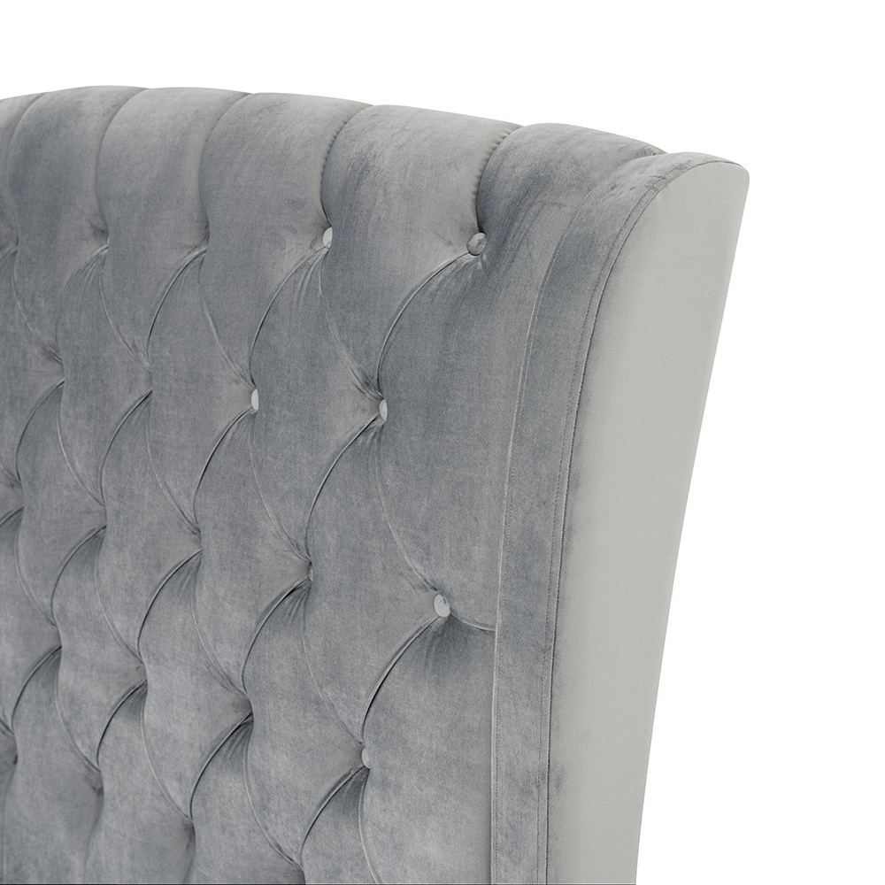 The Aida Tufted Chesterfield Wingback Velvet Bed Frame