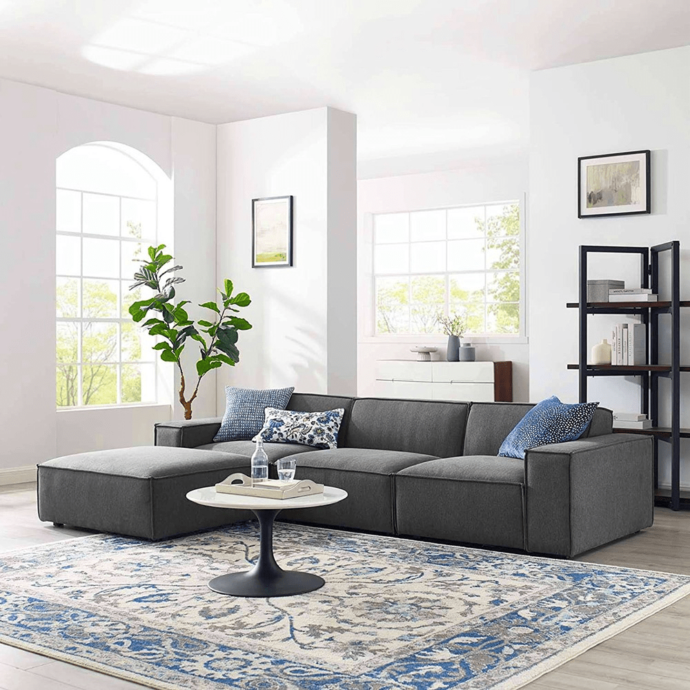 The Hampton Modern L-Shape Polyester Sectional Sofa
