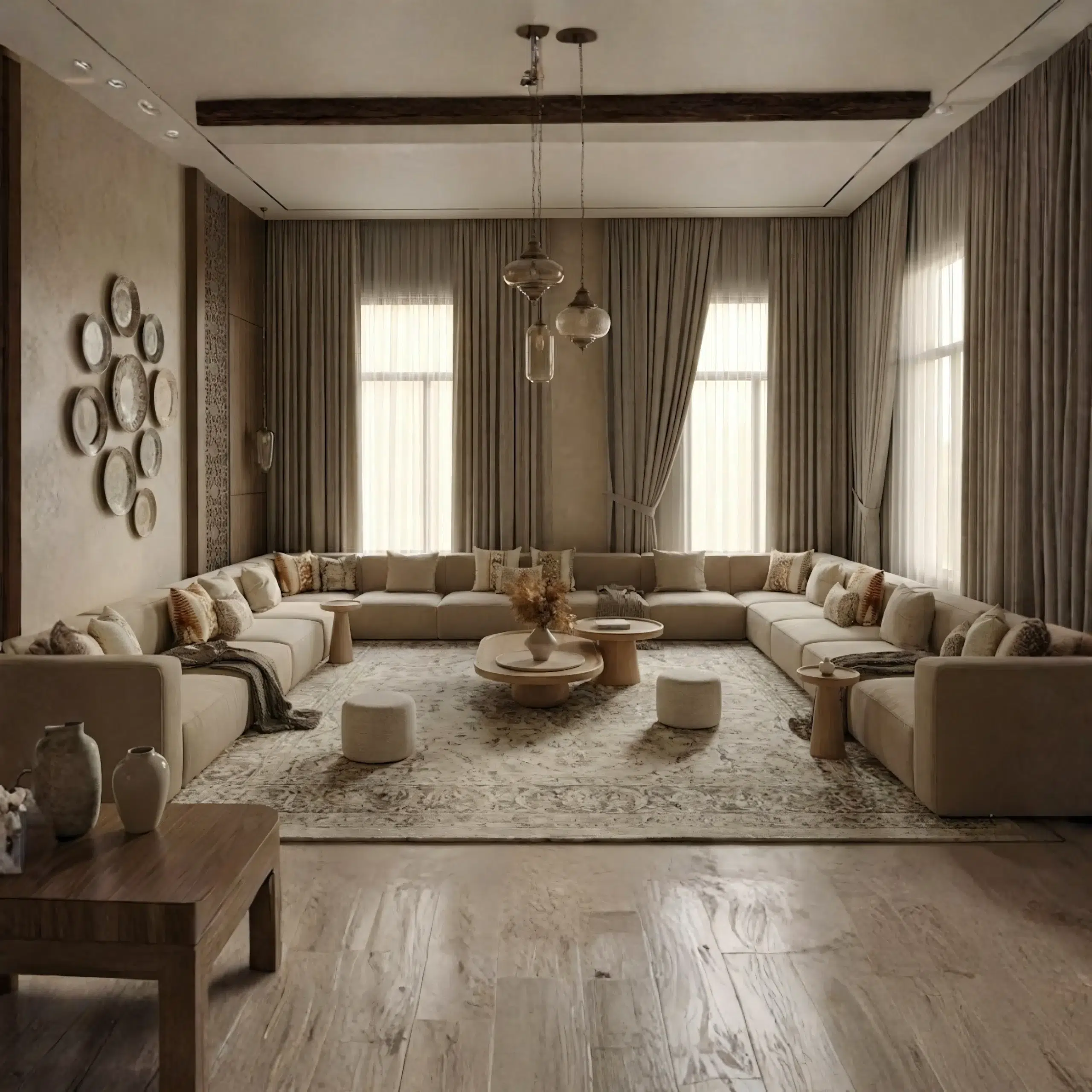 The Auroville Luxury U-Shaped Arabic Majlis Seating Sofa
