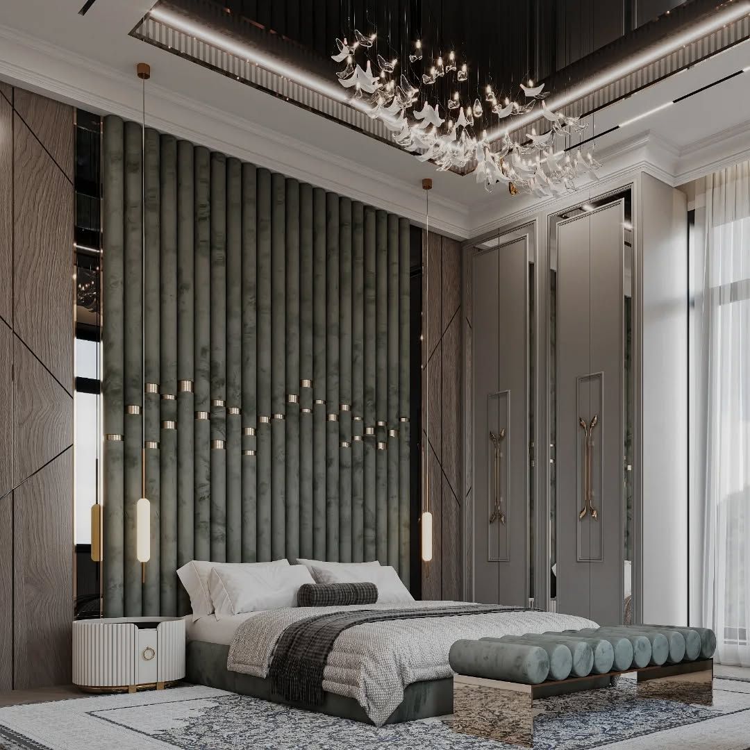 The Verona Fluted Pillar Wall-Panel Bed 