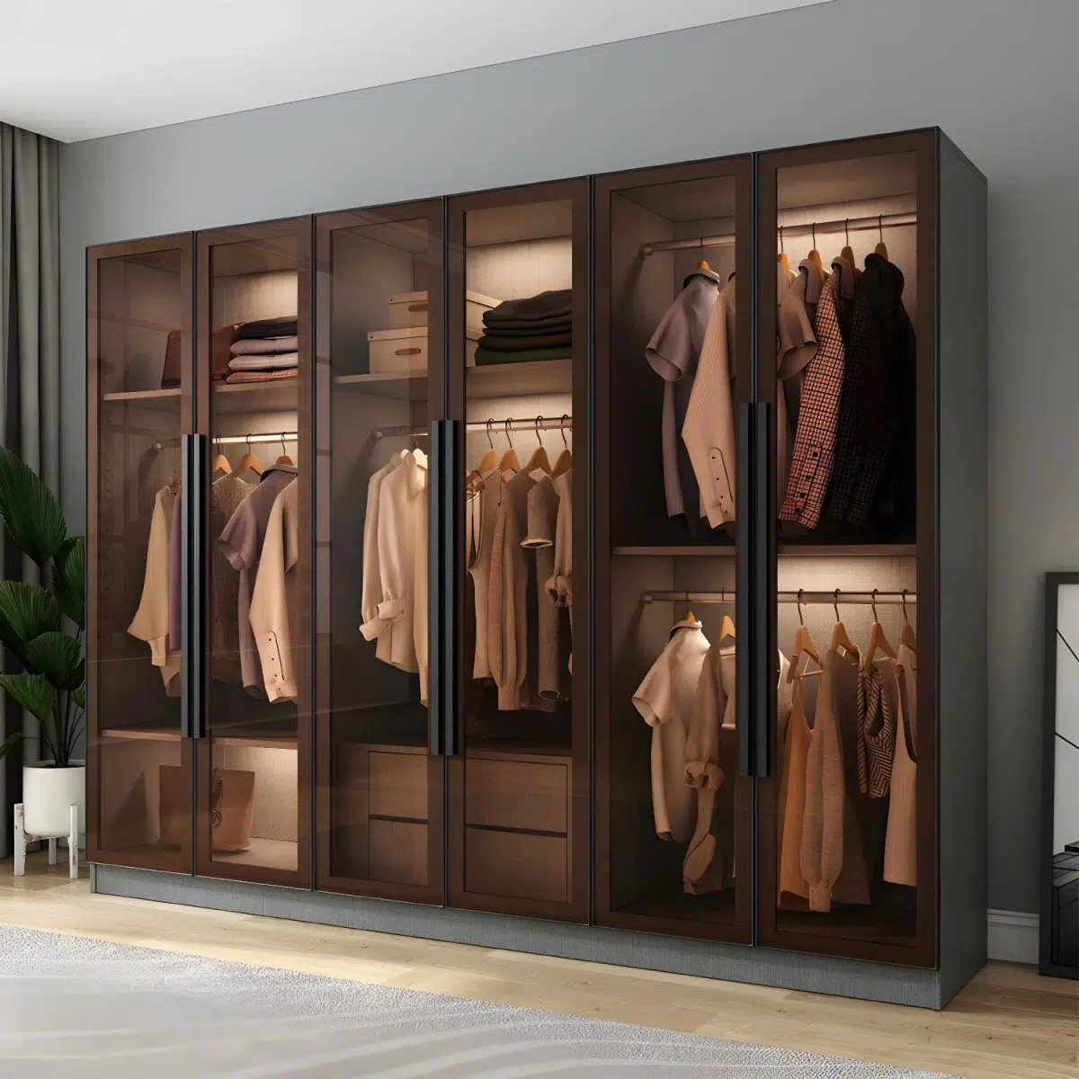 The Signature Elite Glass Wardrobe & Modern Luxury Armoire