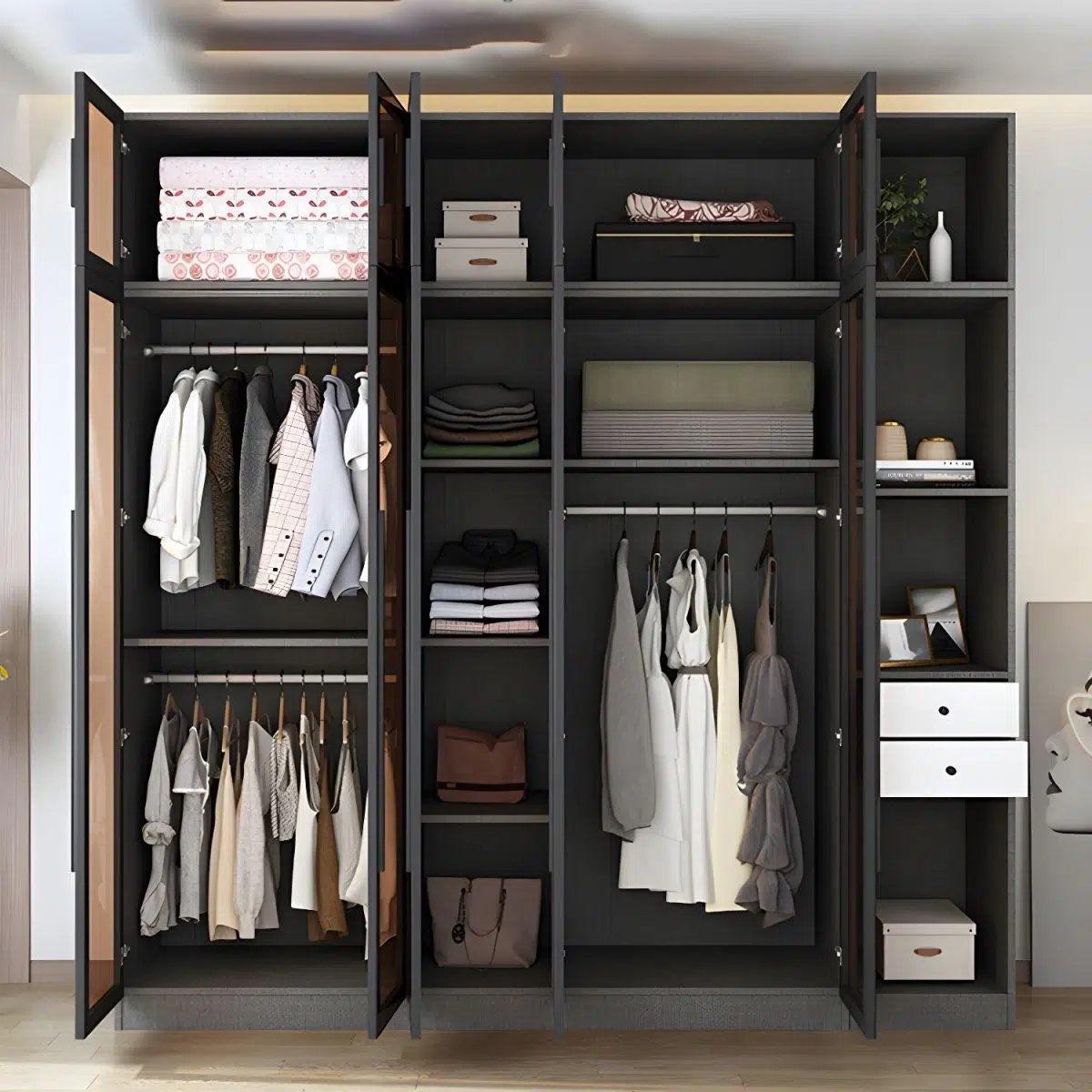 The Signature Elite Glass Wardrobe & Modern Luxury Armoire