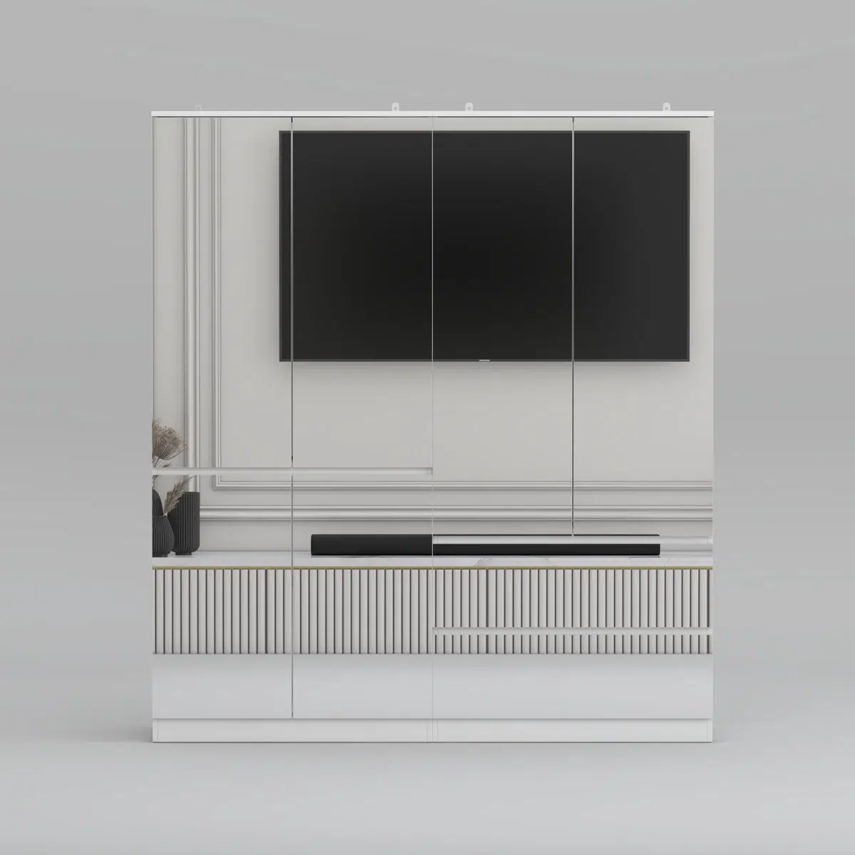 The Royaluxe Modern 4-Door Mirrored Wardrobe