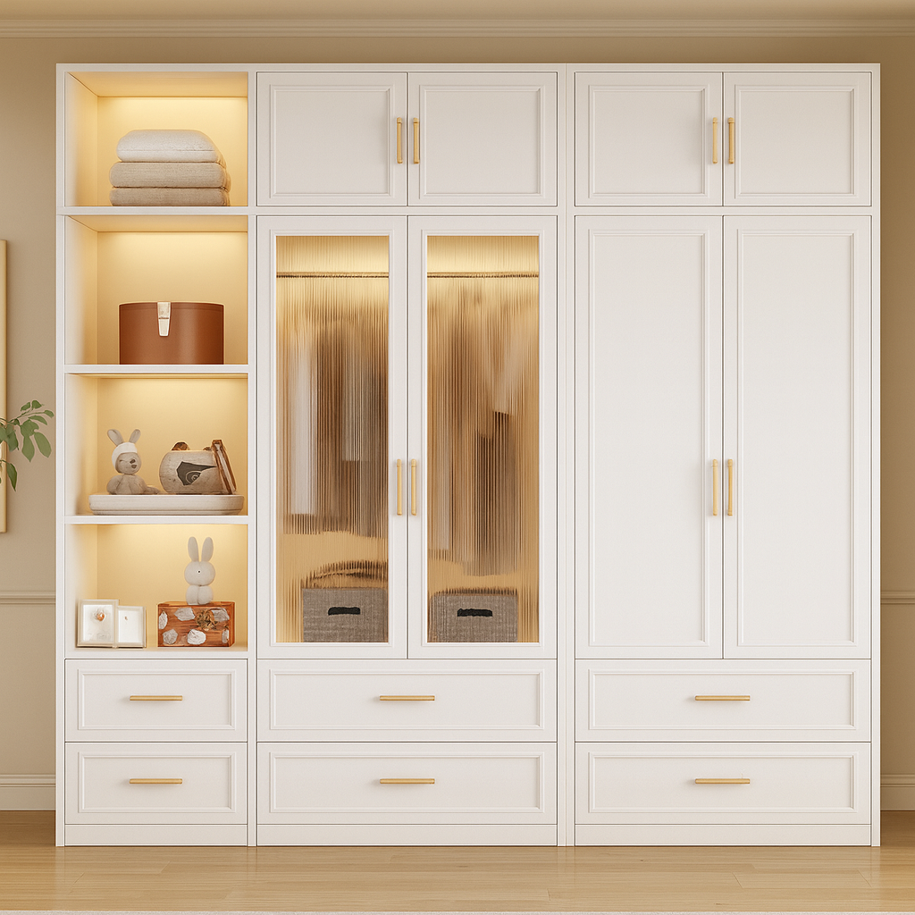 The Elysian Luxury Reeded Glass Wardrobe &