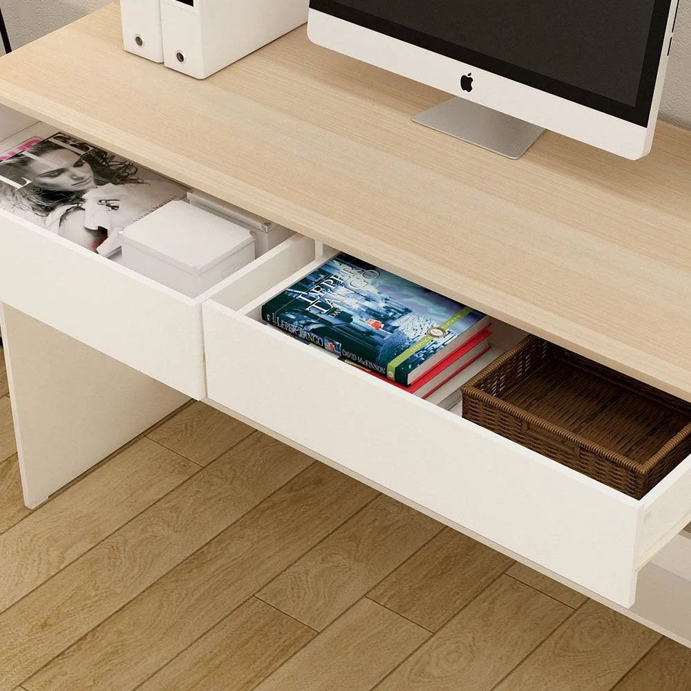 Minimalist Dual-Drawer Study Desk