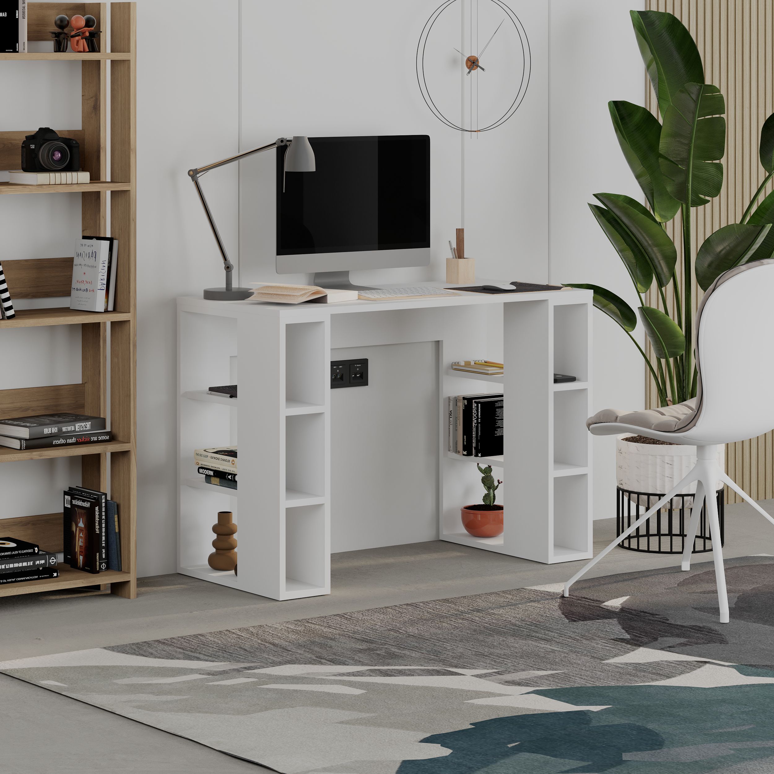 Modern Open-Shelving Study Desk