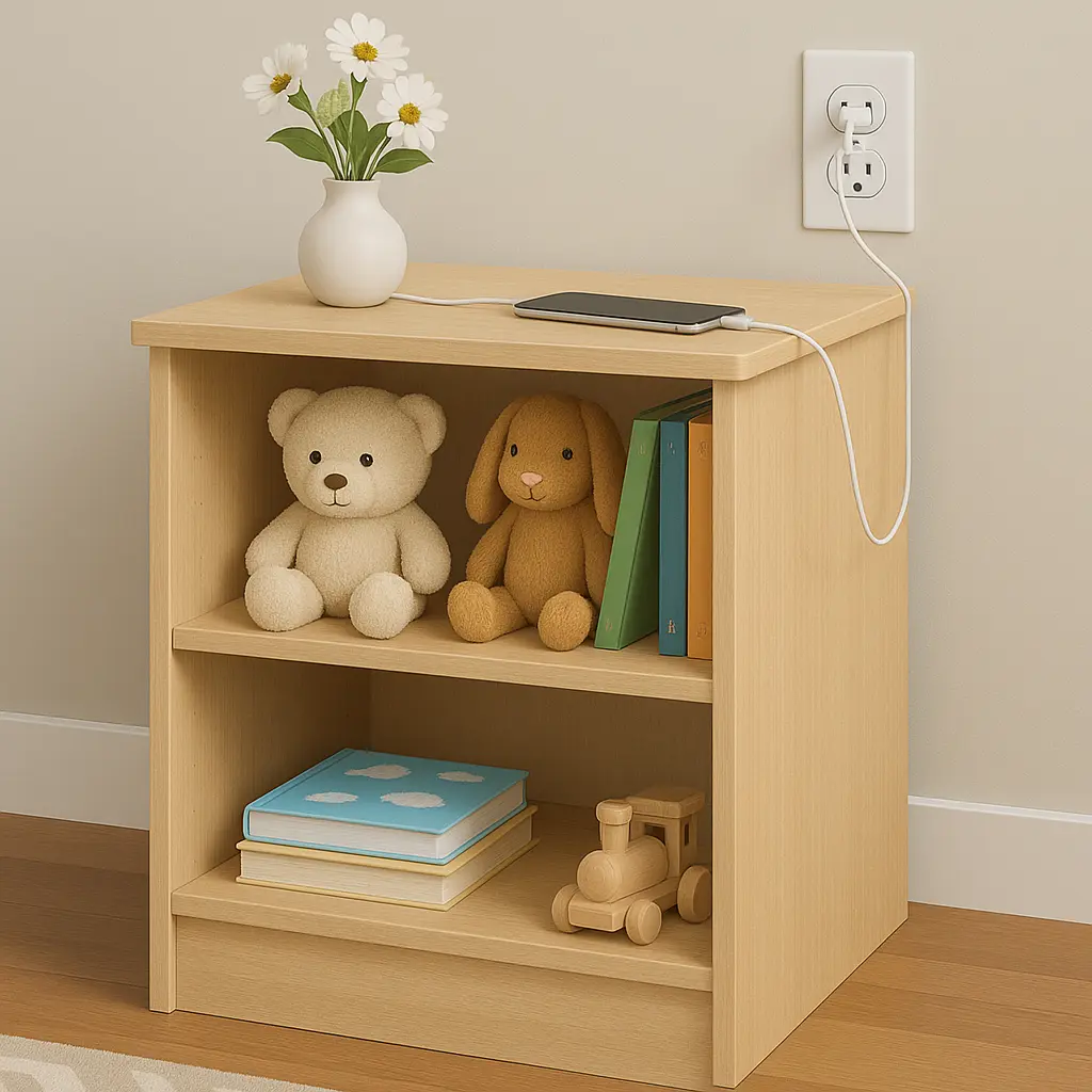 Minimalist Open-Shelving Bedside Storage Unit