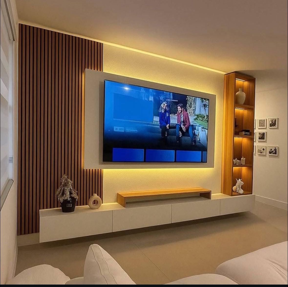 Minimalist Slat Wall TV Console