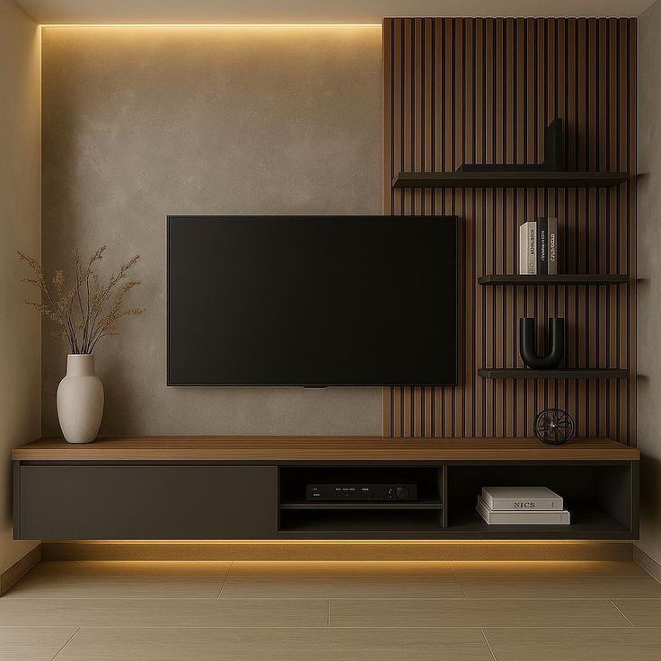 Contemporary Minimalist Floating TV Console