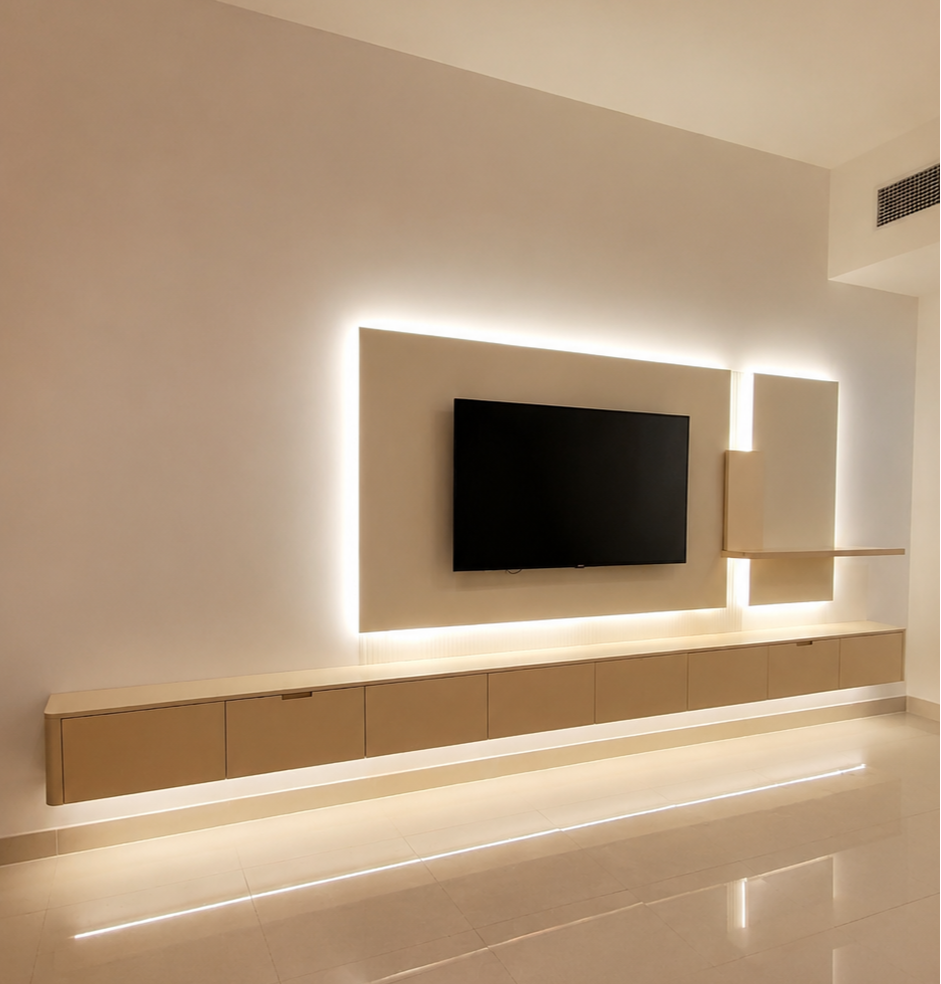 Ultra-Minimalist Floating Media Console