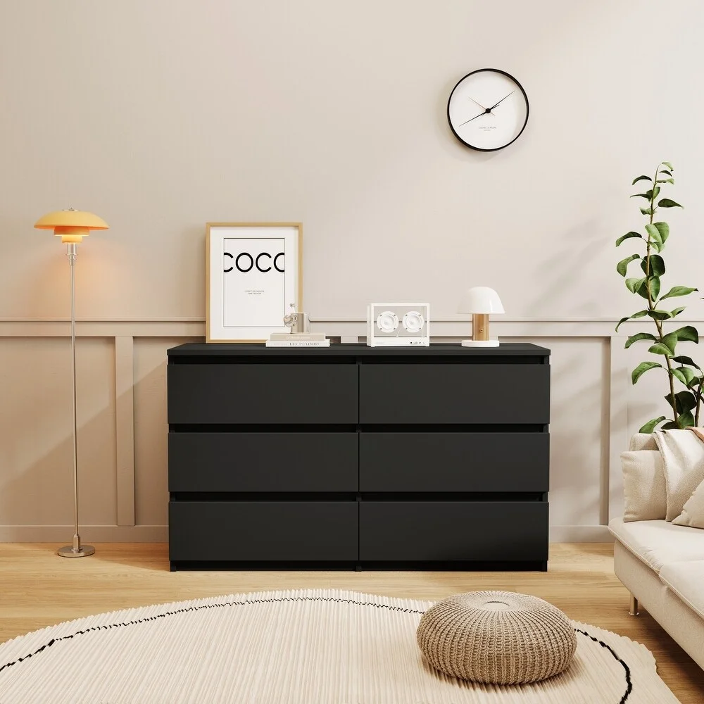 Modern Pastel 6-Drawer Storage Dresser