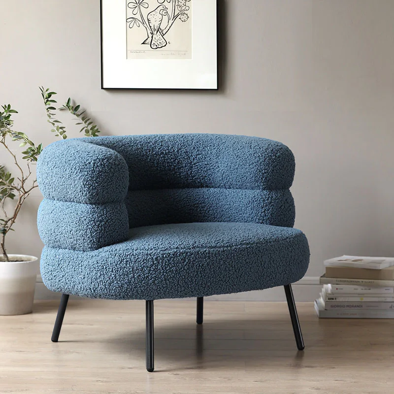 Modern Curved Bouclé Accent Chair