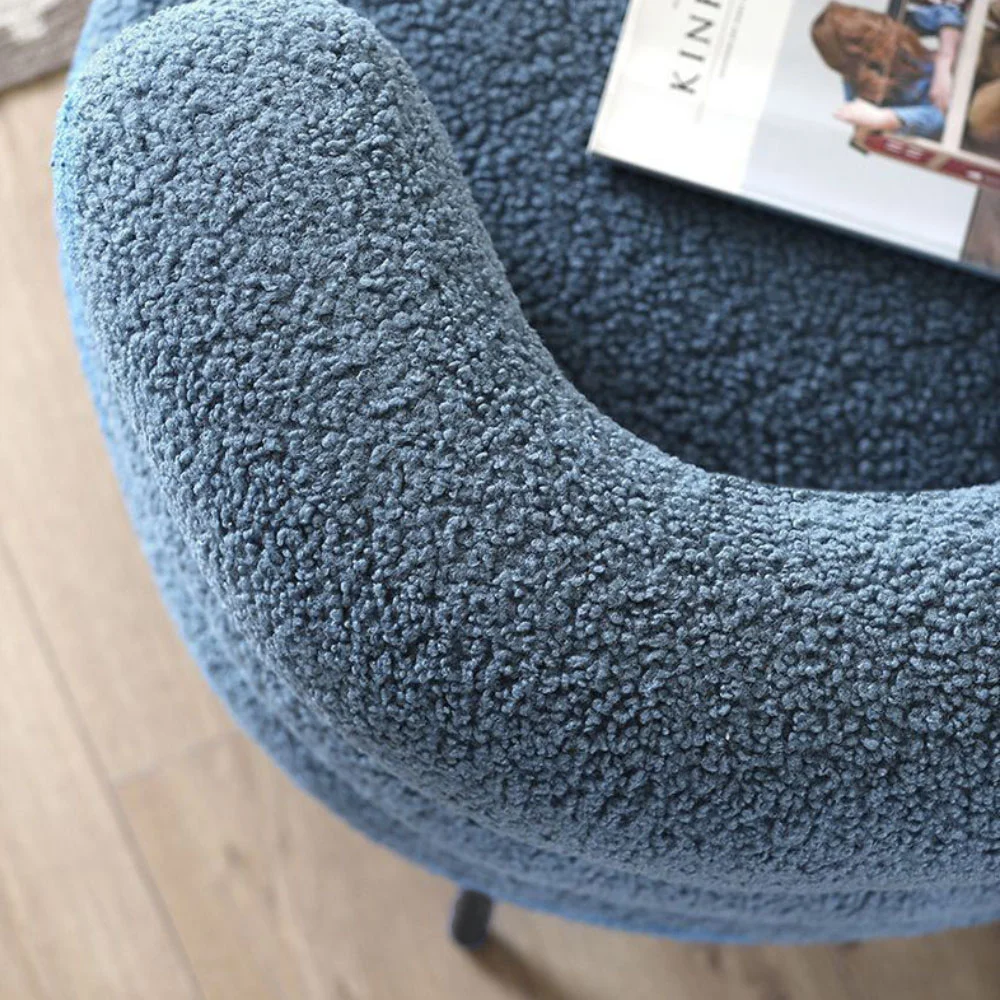 Modern Curved Bouclé Accent Chair