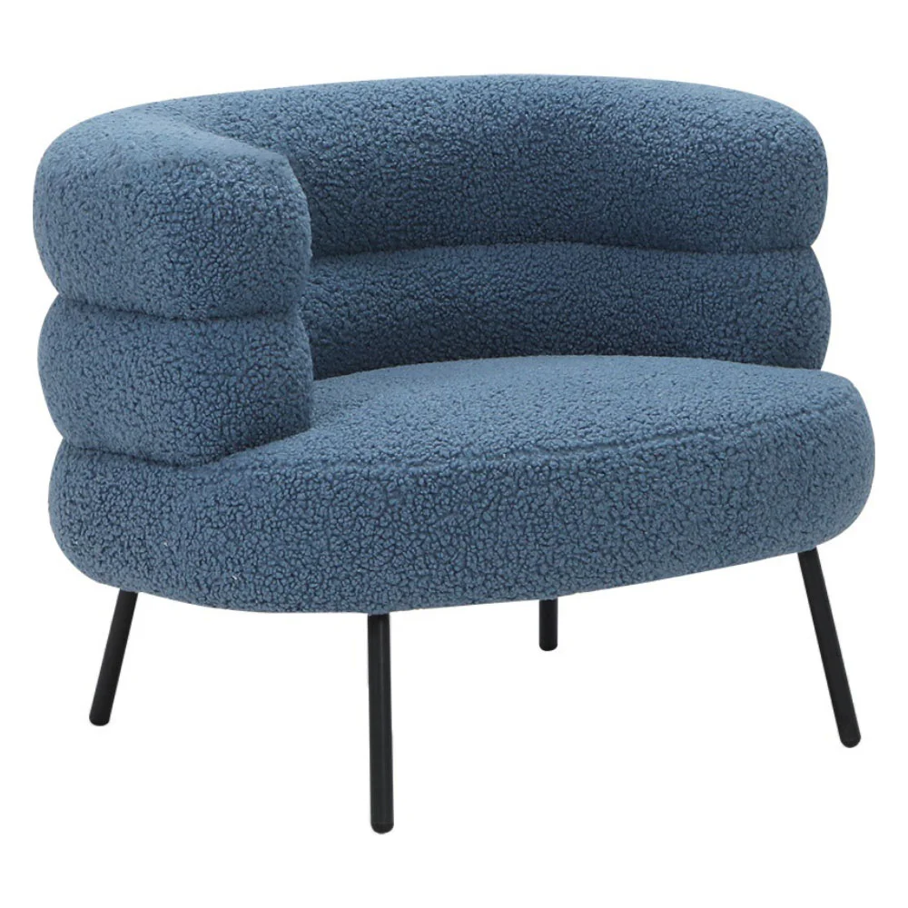 Modern Curved Bouclé Accent Chair