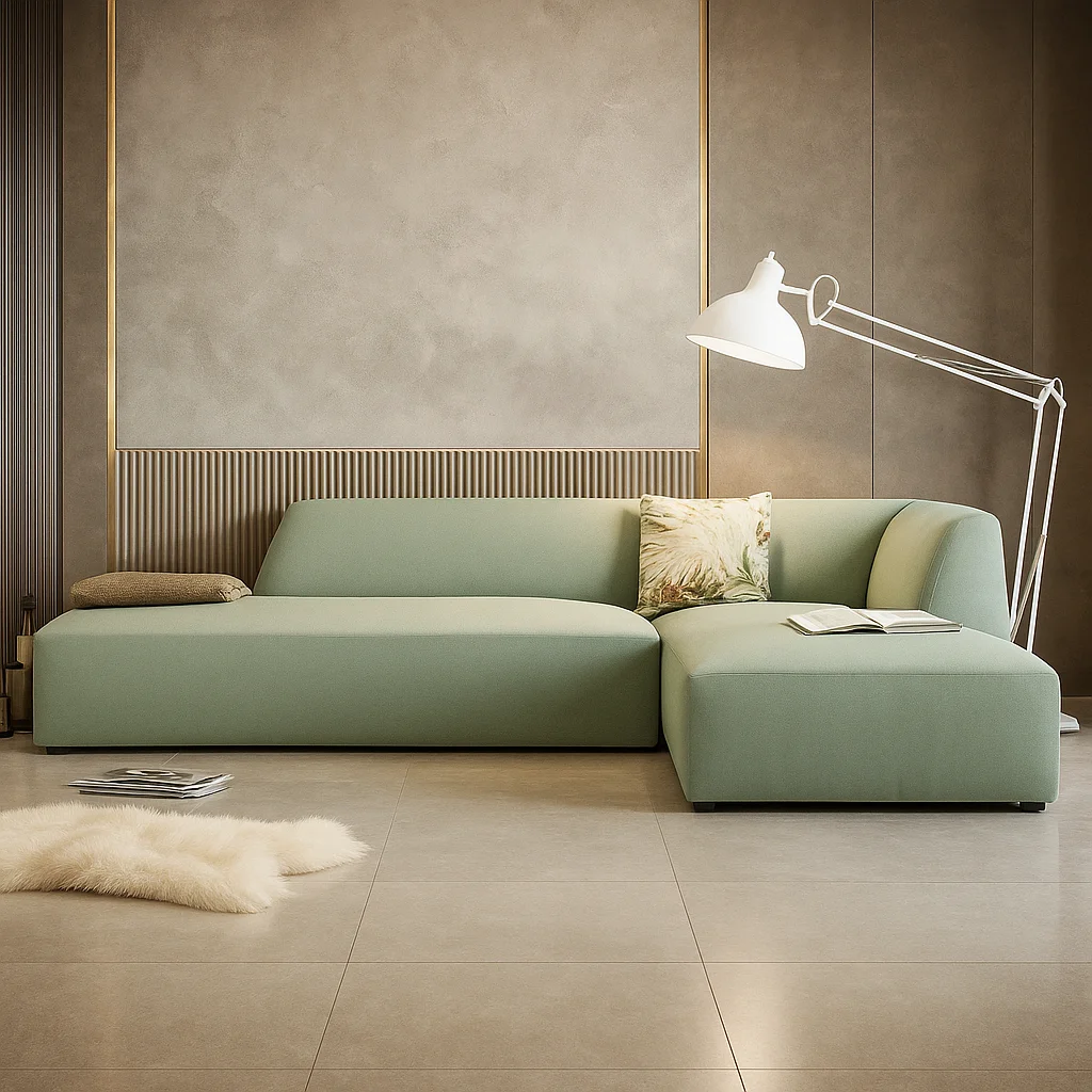 Modern Minimalist L-Shape Sectional Sofa
