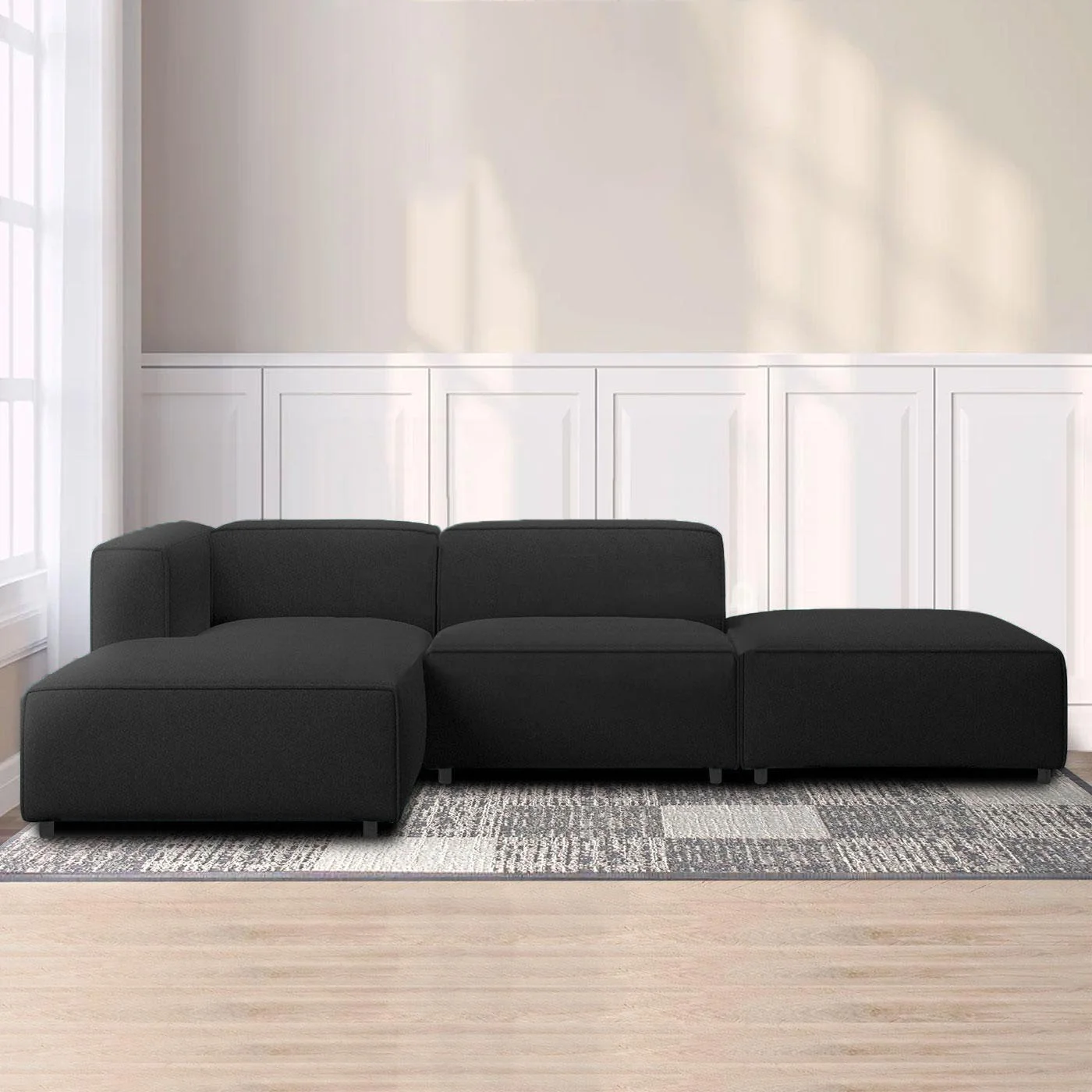 Modern Minimalist Modular L-Shape Sectional Sofa
