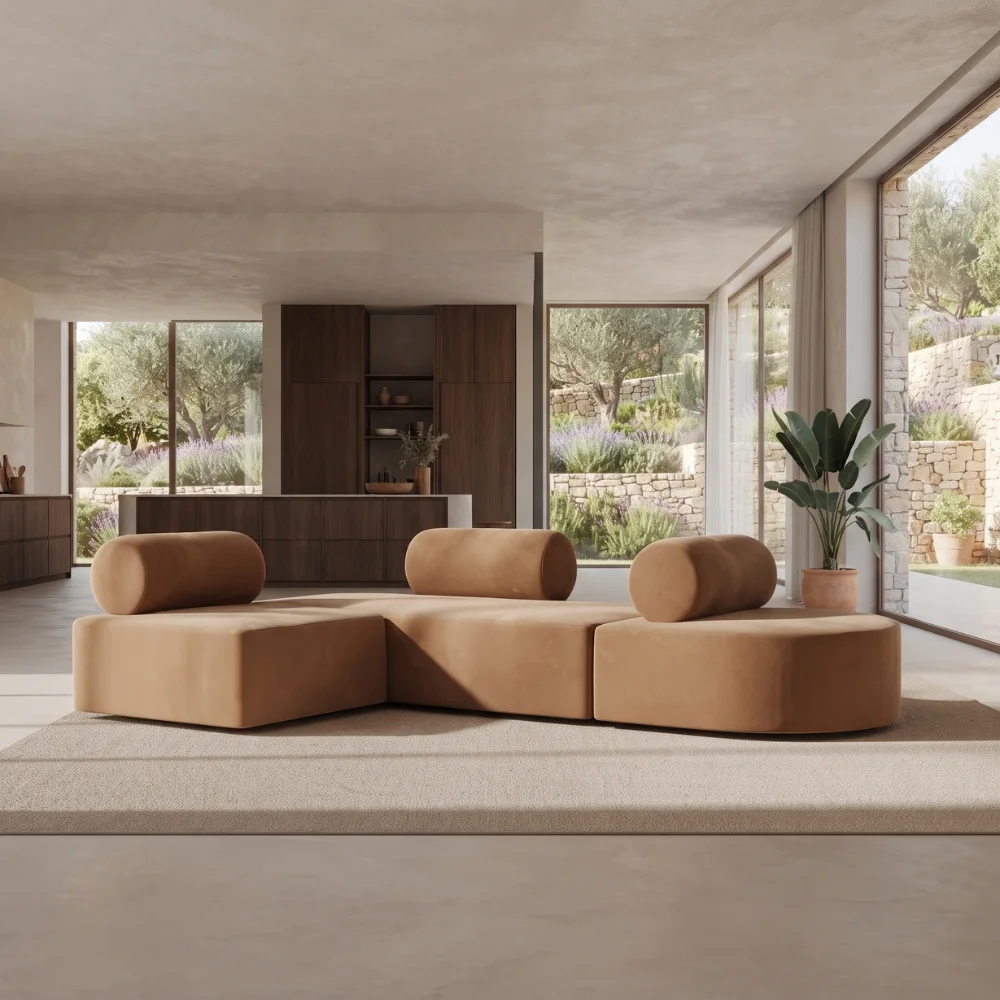 Contemporary Modular Low-Profile Sectional Sofa
