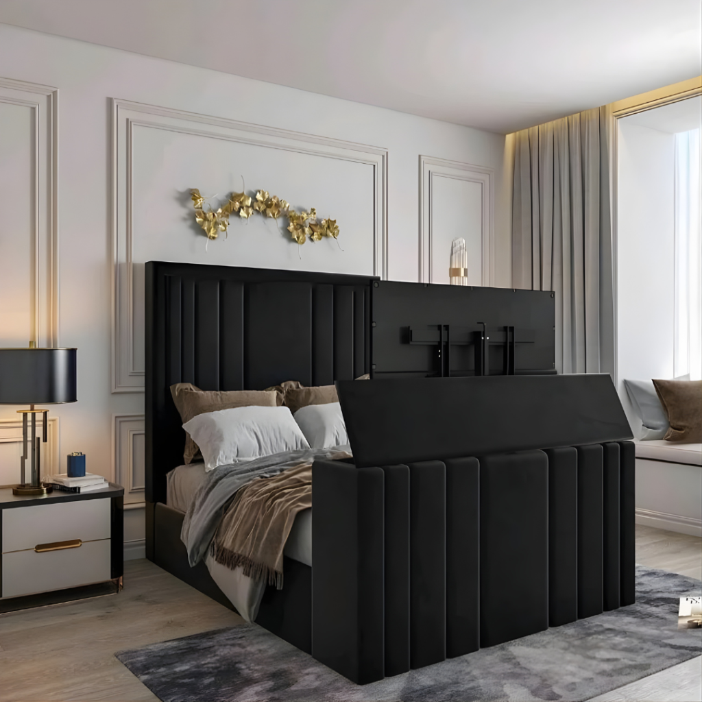Noir Vertical-Panel Smart Multimedia Bed