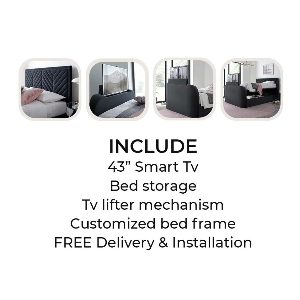 Noir Vertical-Panel Smart Multimedia Bed