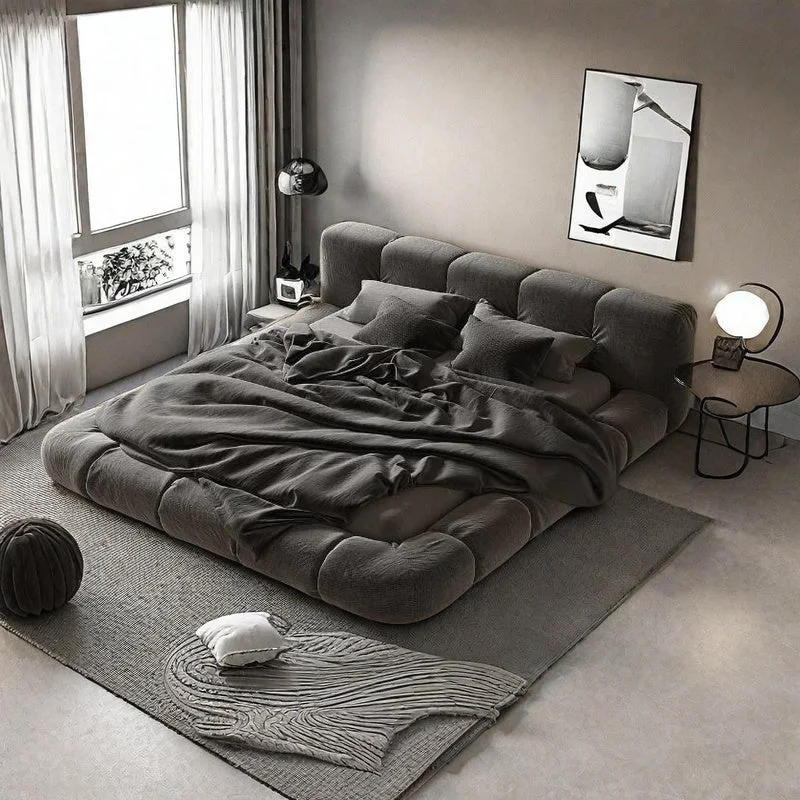Zen-Minimalist Cloud Platform Bed