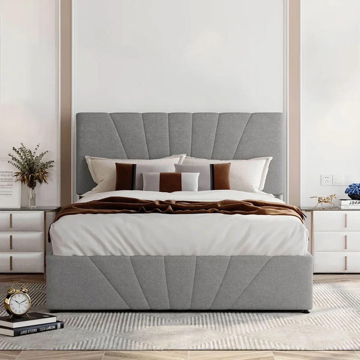 Radiant Sunburst Upholstered Bed