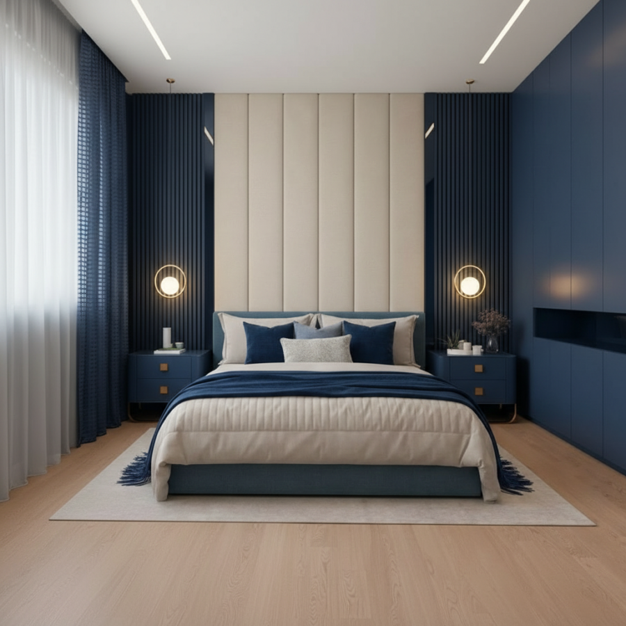 Aurora Statement Wall-Panel Bed