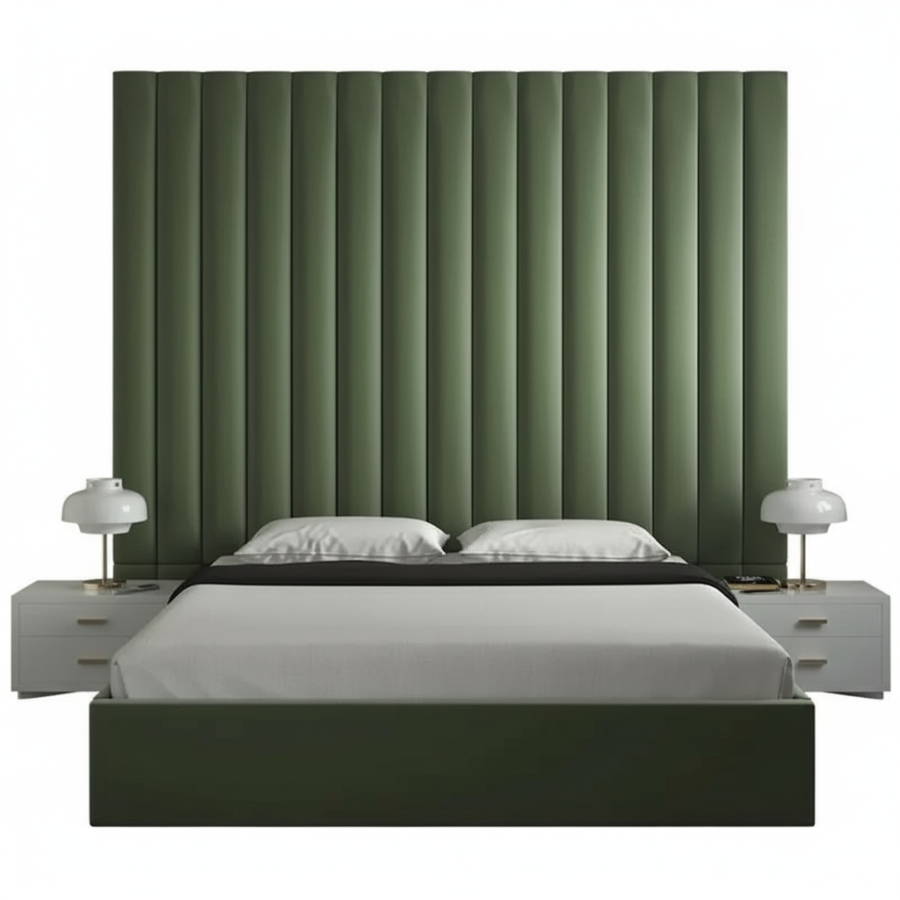 LuxeLine Emerald Wall-Panel Bed