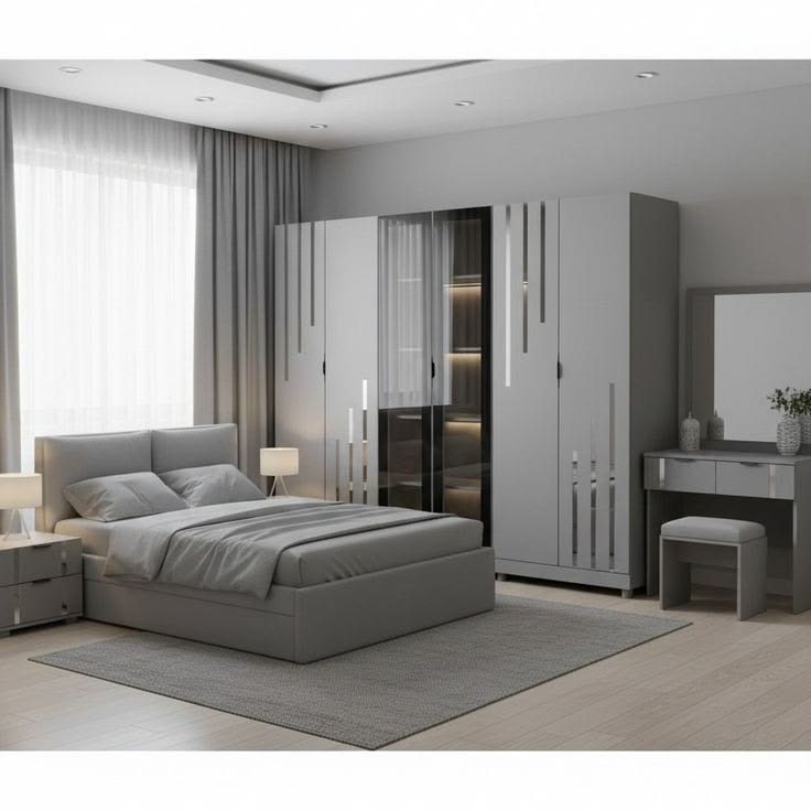 Modern Grey Geometric Set