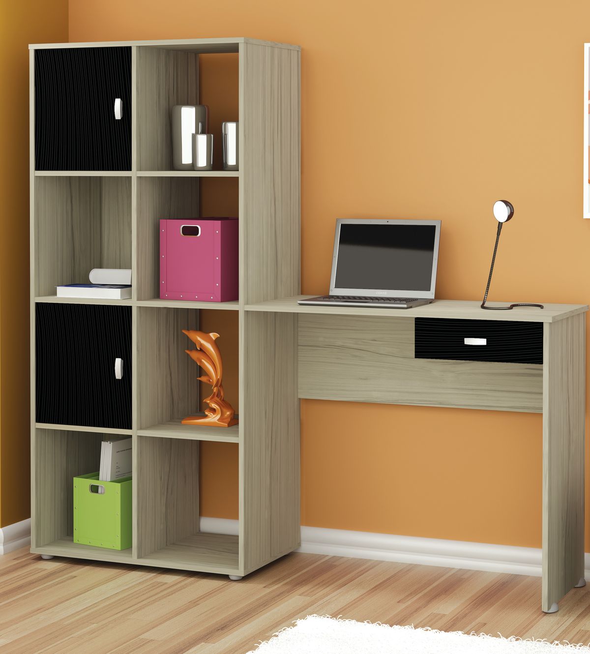 Urban Compact Bookshelf Desk