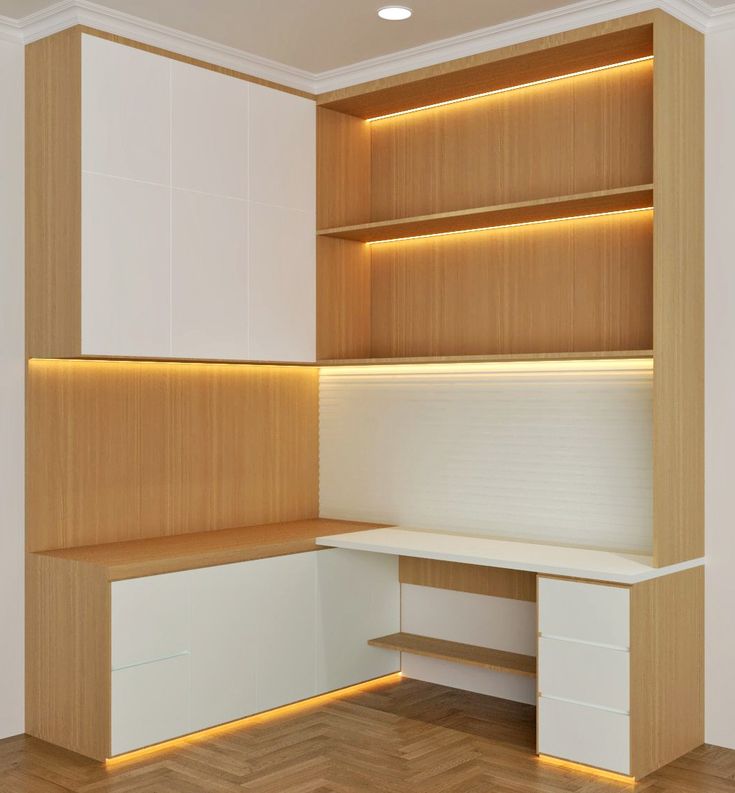 Modern Oak & White Corner Study Suite