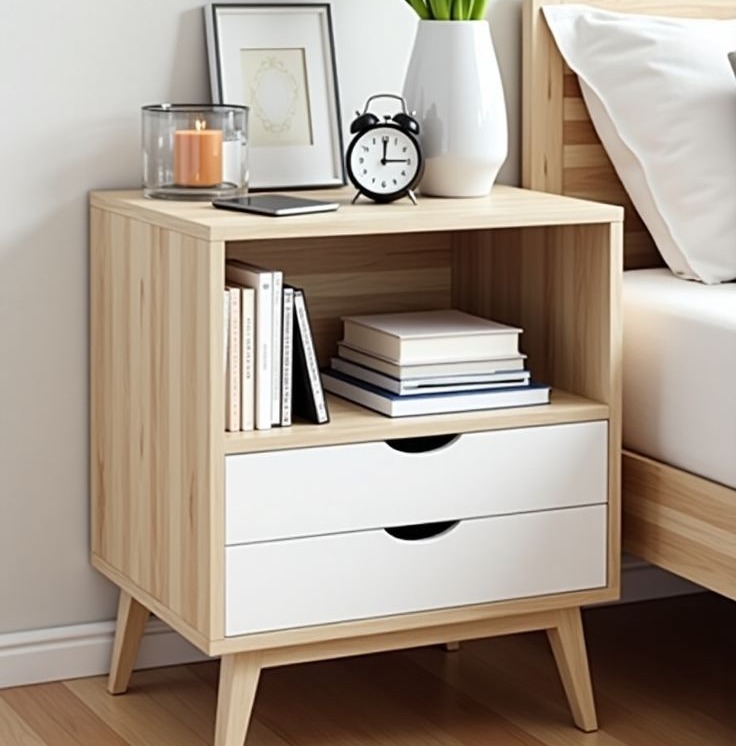 Nordic Two-Tone Bedside Table