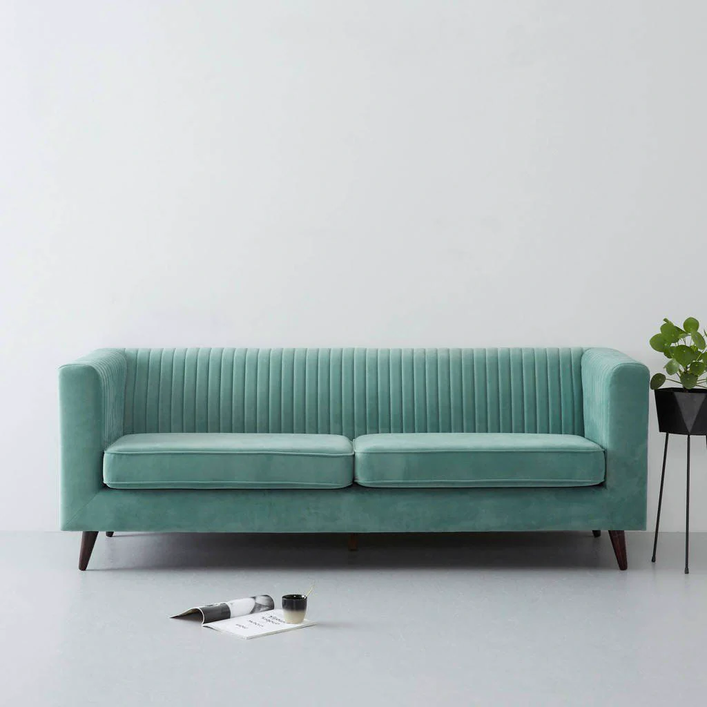 Velvet Muse Channel Sofa