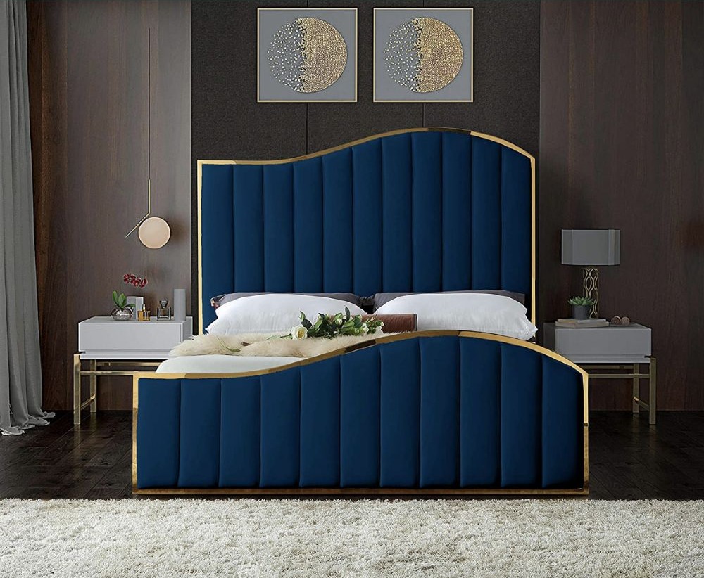 Biscayne Scalloped Velvet Bed 