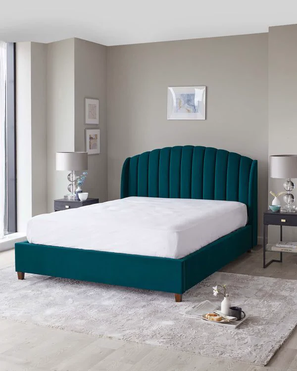Brio Scalloped Wingback Bed