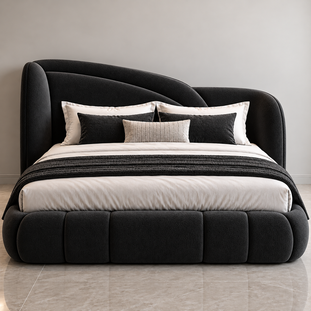 Luna Maroon Luxury Upholstered Bed