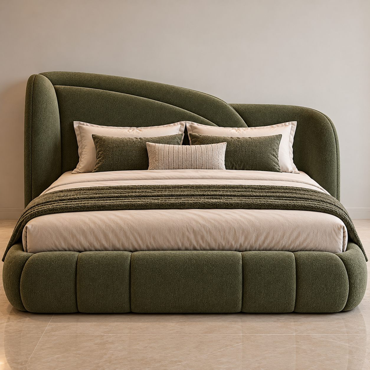 Luna Maroon Luxury Upholstered Bed