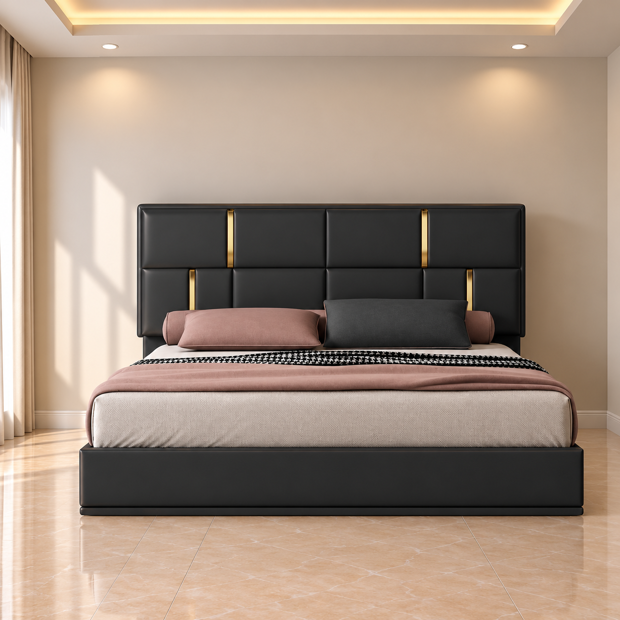 Brookline Modern Block Panel Bed