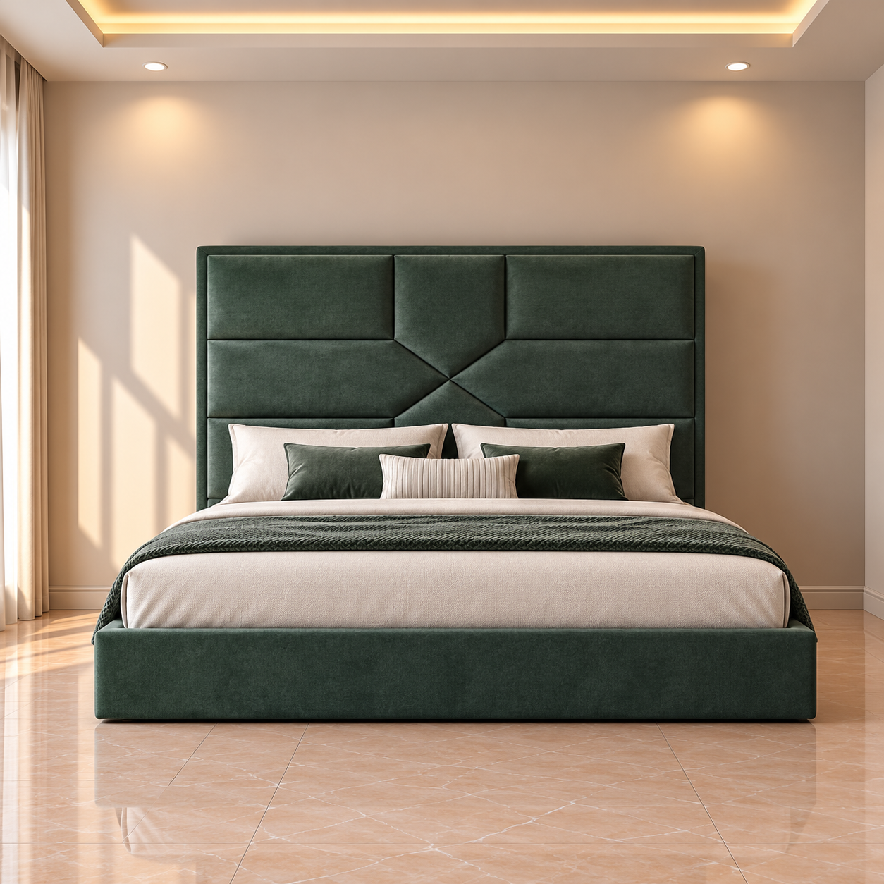 Belvedere Geometric Tufted Bed